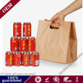 Recycled Fast Food Bread Take Away Shopping Packaging Bag Brown Kraft with Die Cut Handle